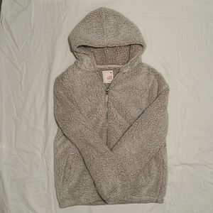 SO Sherpa hoodie with zipper in pink